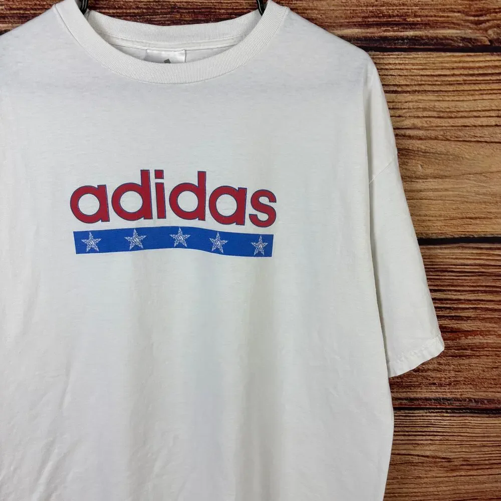 Vintage Adidas Three Stripe Brand Spell Out T-shirt